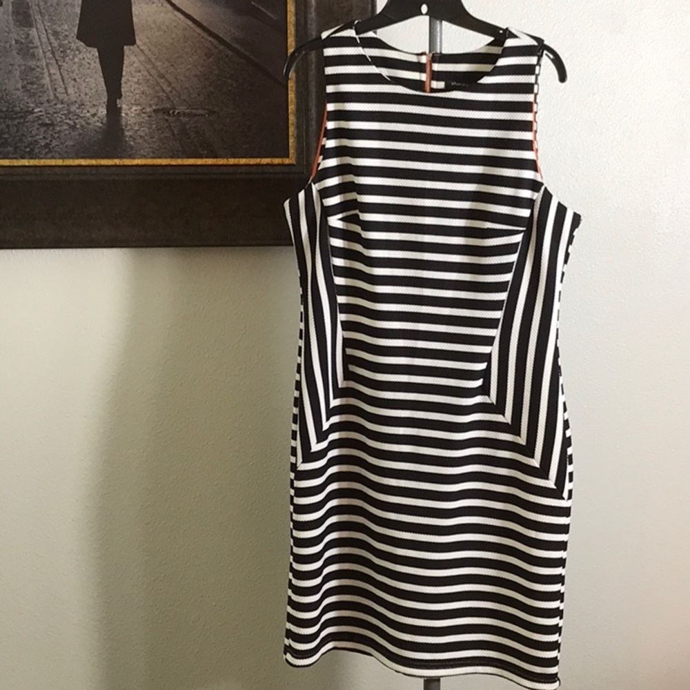Black and White Striped Sleeveless Dress Size 12. Excellent condition.